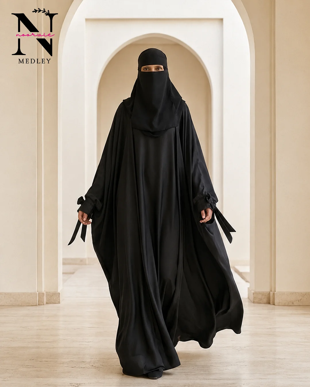 Noor-e-Bowknot Double Abaya - Image 5