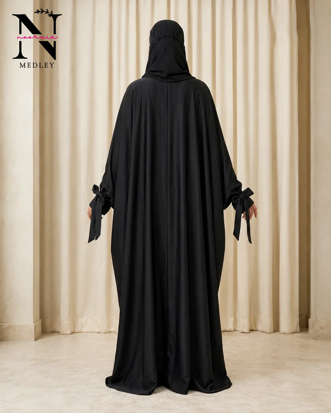Noor-e-Bowknot Double Abaya - Image 3