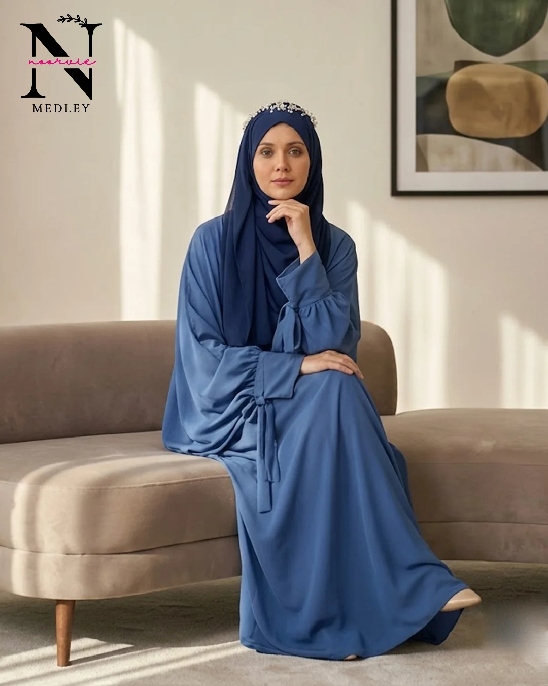 Noor-e-Bowknot Double Abaya - Image 5