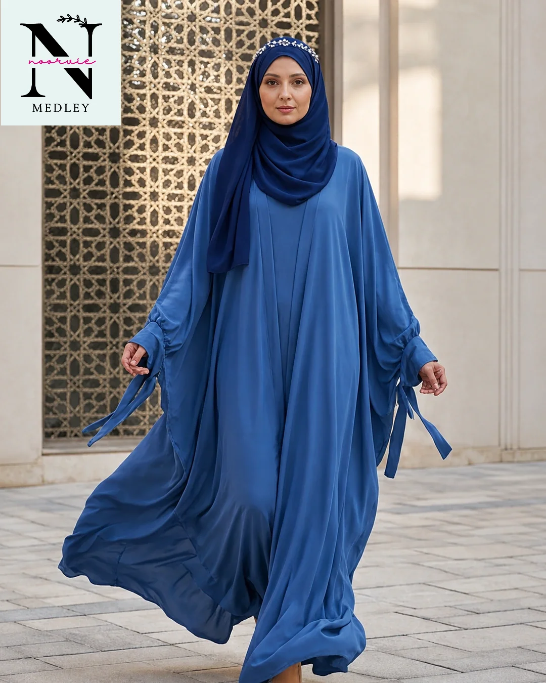 Noor-e-Bowknot Double Abaya - Image 6